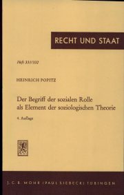 Couverture : Der Begriff der sozialen Rolle als Element der soziologischen Theorie (4., unveränderte Aufl.) von Heinrich Popitz