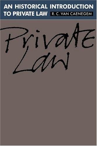 Couverture : An historical introduction to private law