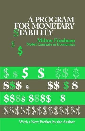 Couverture : A program for monetary stability