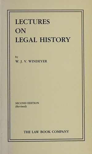 Couverture : Lectures on Legal History