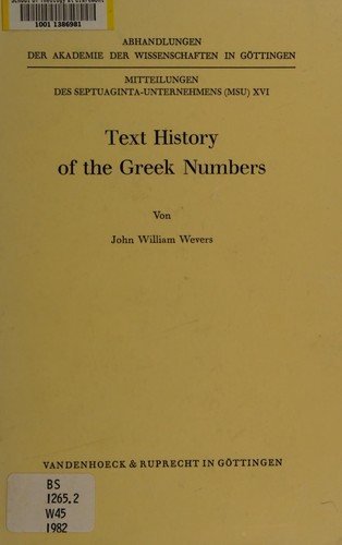 Couverture : Text history of the Greek Numbers