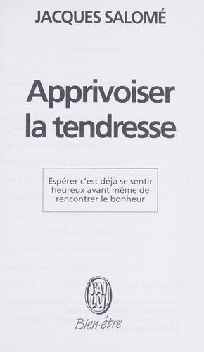 Couverture : Apprivoiser la tendresse