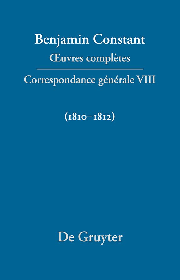 Couverture : Correspondance Générale 1810-1812