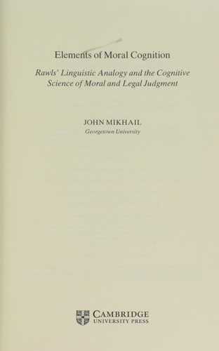 Couverture : Rawls’ linguistic analogy