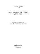 Couverture : Tres ensayos de teoría