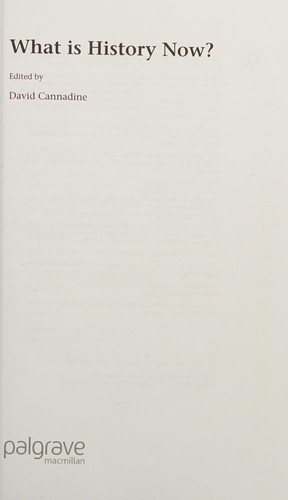 Couverture : What is history now?
