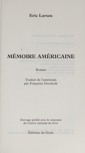 Couverture : Mémoire américaine