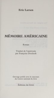 Couverture : Mémoire américaine