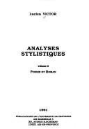 Couverture : Analyses stylistiques