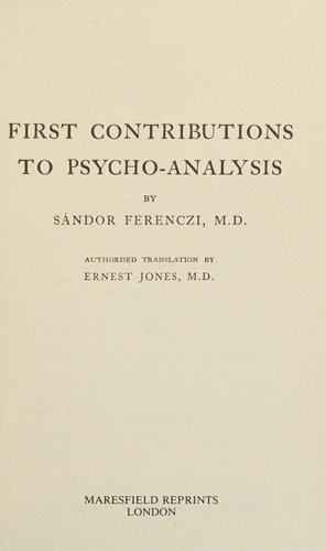 Couverture : First contributions to psycho-analysis