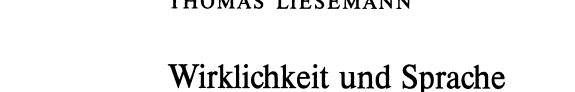 Couverture : Wirklichkeit und Sprache