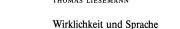 Couverture : Wirklichkeit und Sprache