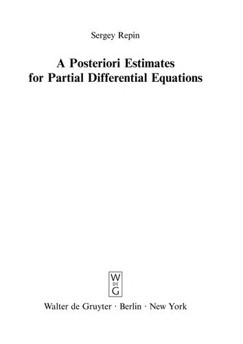 Couverture : A posteriori estimates for partial differential equations