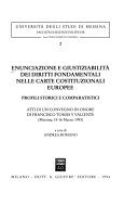 Couverture : Enunciazione e giustiziabilità dei diritti fondamentali nelle carte costituzionali europee