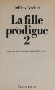 Couverture : La fille prodigue  t2 ***