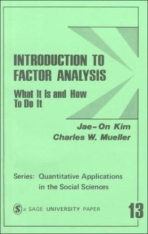 Couverture : Introduction to factor analysis