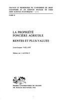 Couverture : La propriété foncière agricole