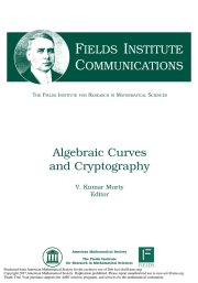 Couverture : Algebraic curves and cryptography