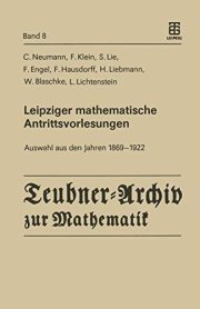 Couverture : Leipziger mathematische Antrittsvorlesungen