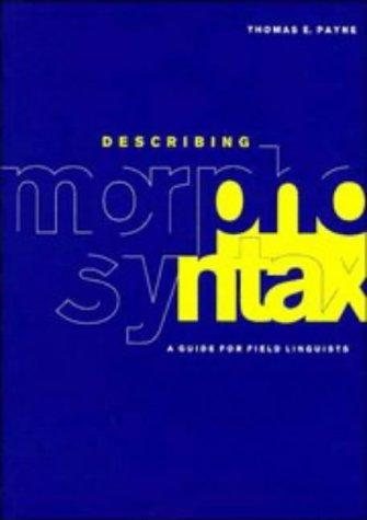 Couverture : Describing morphosyntax