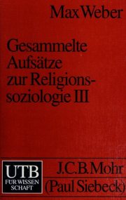 Couverture : Gesammelte Aufsätze zur Religions-soziologie