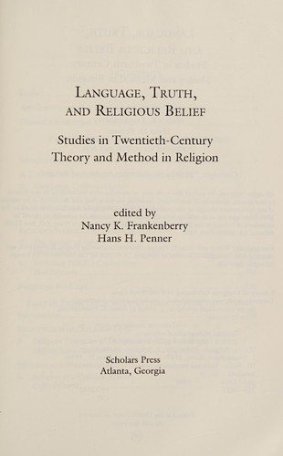 Couverture : Language, truth, and religious belief