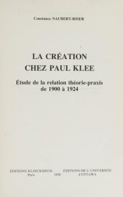 Couverture : La création chez Paul Klee