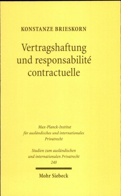 Couverture : Vertragshaftung und Responsabilité Contractuelle