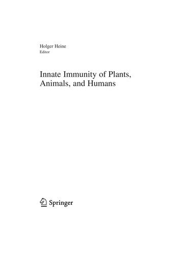 Couverture : Innate immunity of plants, animals, and humans