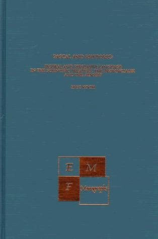 Couverture : Pascal and rhetoric