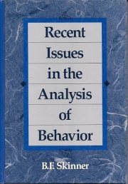 Couverture : Recent issues in the analysis of behavior