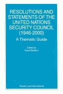 Couverture : Resolutions and statements of the United Nations Security Council (1946-2000)