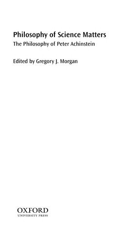 Couverture : Philosophy of science matters