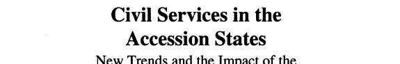 Couverture : Civil services in the accession states