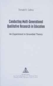 Couverture : Conducting Multi-generational Qualitative Research in Education