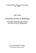 Couverture : Transitions savantes et dissimulées