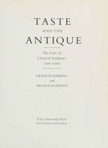 Couverture : Taste and the antique