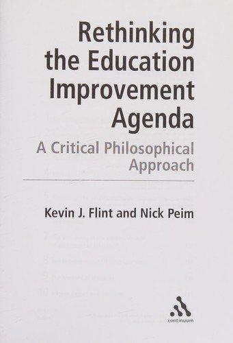 Couverture : Rethinking the Education Improvement Agenda