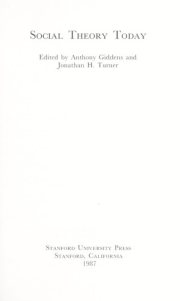 Couverture : Social theory today