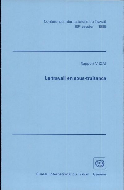 Couverture : Le travail en sous-traitance