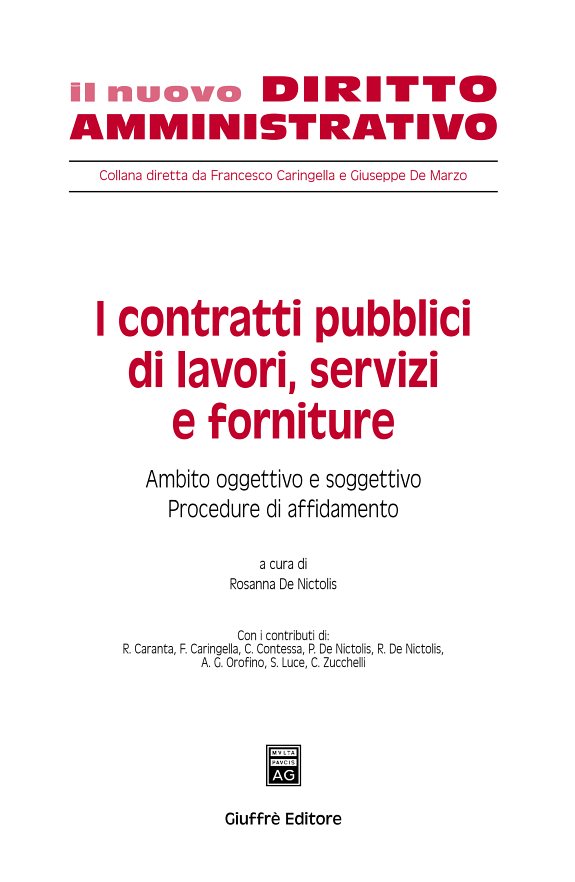 Couverture : I contratti pubblici di lavori, servizi e forniture.