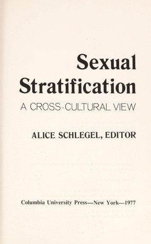Couverture : Sexual stratification