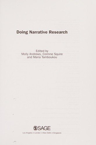 Couverture : Doing Narrative Research