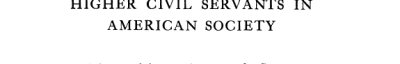 Couverture : Higher civil servants in American society