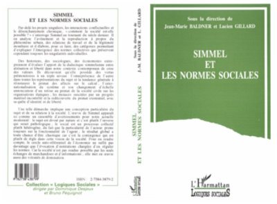 Couverture : Simmel et les normes sociales