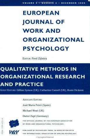 Couverture : Qualitative methods in organizational research and practice