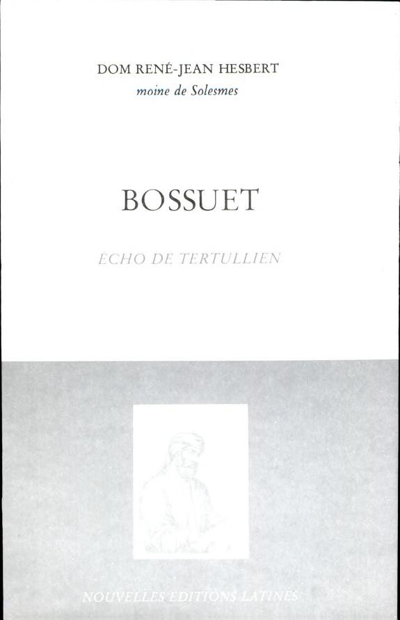 Couverture : Bossuet, écho de Tertullien