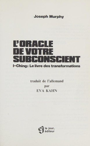 Couverture : L'oracle de votre subconscient