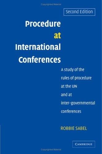 Couverture : Procedure at international conferences