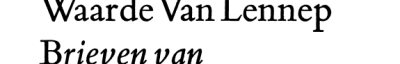 Couverture : Waarde Van Lennep